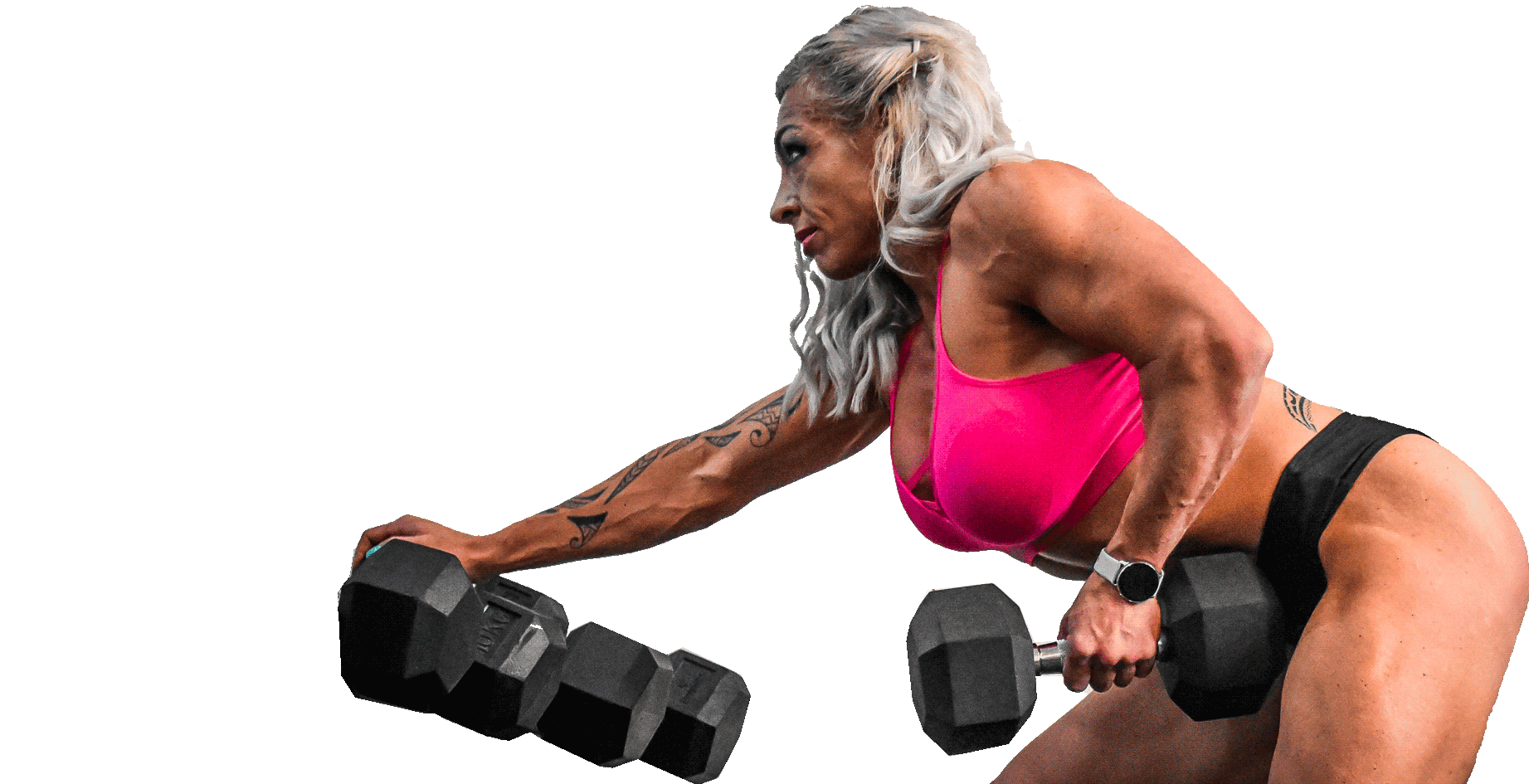 Julia training with dumbbells
